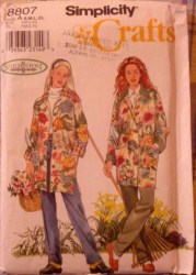 8807  Simplicity GARDEN SMOCK JACKET PATTERN S-XL 10-24 uncut